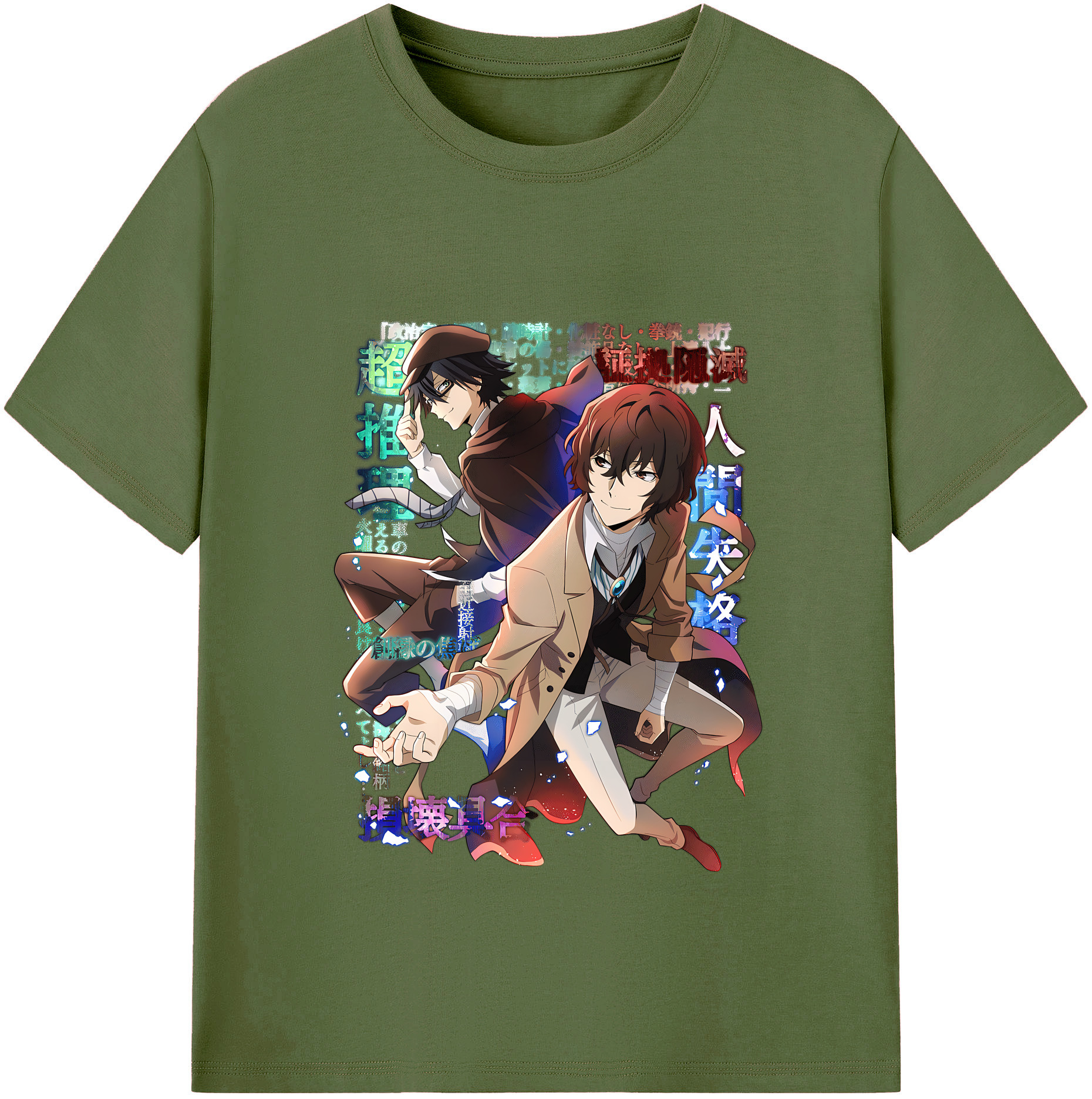 （画像用） 文豪ストレイドッグス Bungo Stray Dogs 綿100％半袖Tシャツ（フロントプリント）